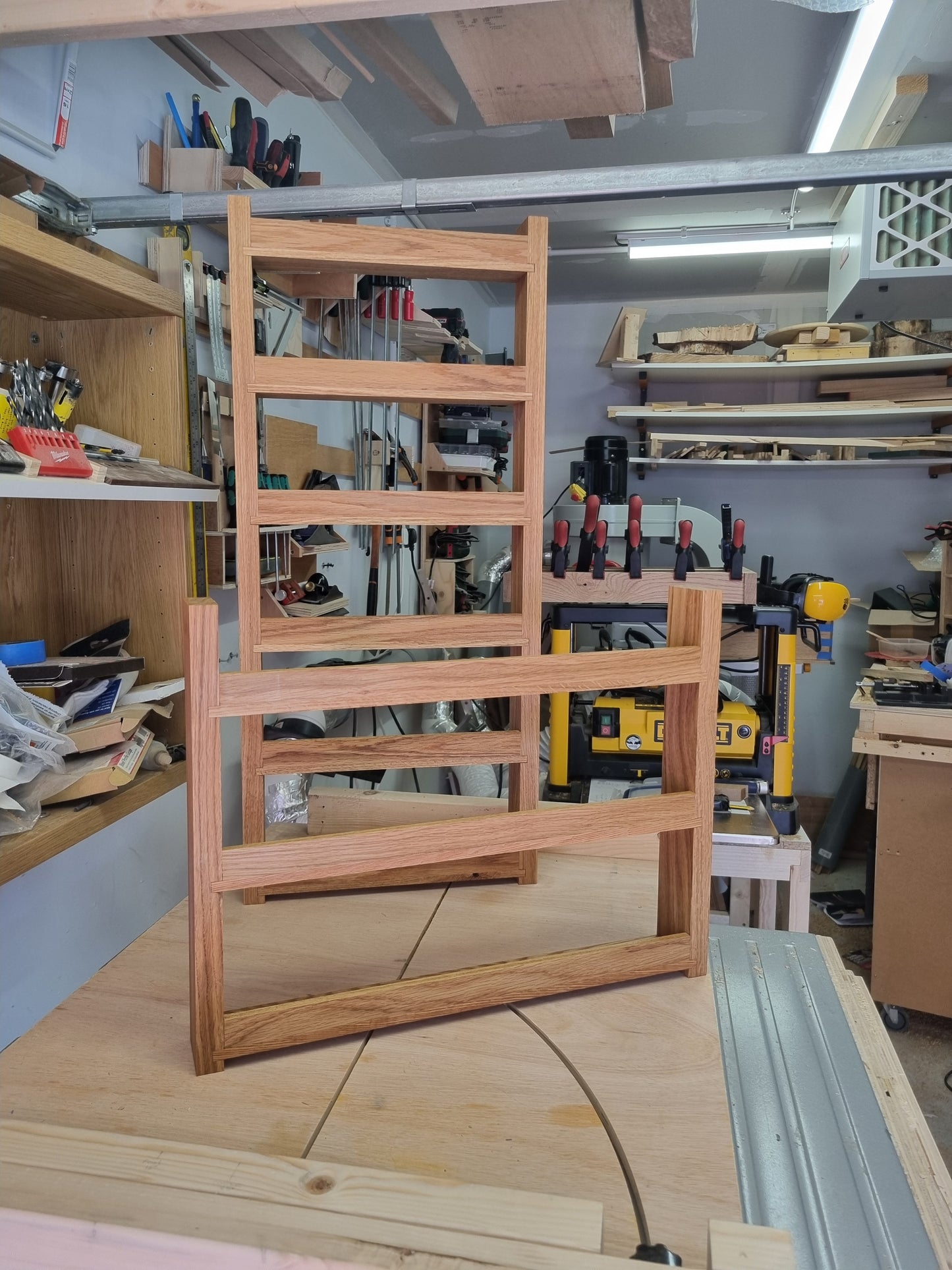 3 row Solid Oak Spice rack with shelves