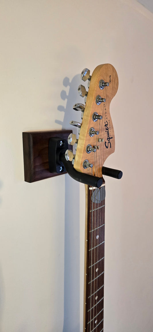 Single Walnut Guitar stand wallmounted