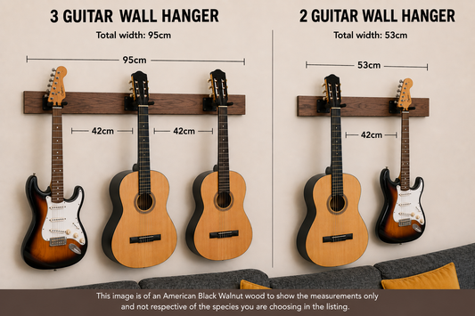 Solid Walnut guitar wall mount (multiple)