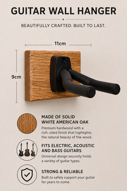 Solid Oak Guitar wall mount (multiple)