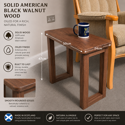 Solid Oak or Walnut side table
